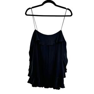 Zimmermann 100% Silk Flowy‎ Sleeveless Singlet Blouse Top Black Size 3